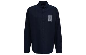 Рубашка с логотипом штрих-кода Balenciaga, синий