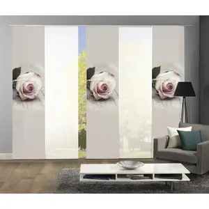 Раздвижная штора ROSIES с липучкой, 5 шт., размеры ВxШ: 245x60 см, включая крепежные аксессуары Home Wohnideen, Rosé