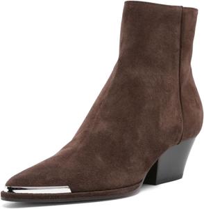 Женские ботильоны FOWT с заостренным носком, низким каблуком и боковой молнией, комфортные зимние повседневные, размеры 4-16 США, Dark Brown