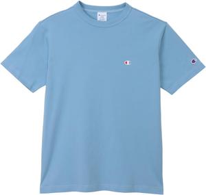 Мужская футболка Champion C3-P300Z/C3-X352L, короткий рукав, 100% хлопок, Classic Cotton USA, вышивка логотипа в одну точку, футболка с коротким рукавом, базовая модель, небесно-голубой