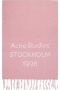 Acne Studios Розовый широкий шарф с логотипом