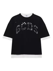 Многослойная футболка с перфорацией Gcds, черный
