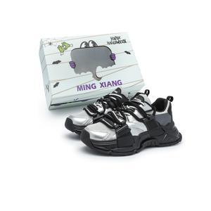 Износостойкие, легкие, увеличивающие рост, низкие, массивные кроссовки, женские, серебристые Singing, Silver