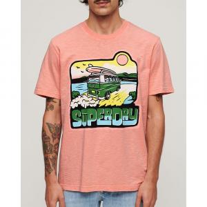 Футболка Superdry Neon Travel Graphic Loose, оранжевый