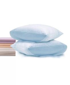 Наволочки из 100 % хлопка премиум-класса — мягкие и дышащие — корпус-конверт — стандартный — розовый Superior Linen, синий