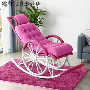 Vinoya Кресло из ротанга для отдыха и сна, розовое колесо + толстая розовая подушка + розовый коврик (комплект)