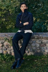 Брюки из твила свободного кроя H&M, синий