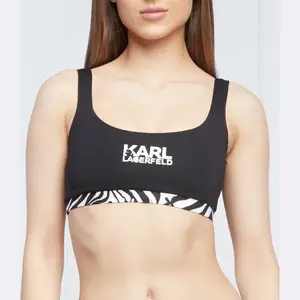 Лиф бикини с зеброй Karl Lagerfeld, черный