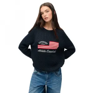 Свитер Superdry Slouchy Cable Flag, синий
