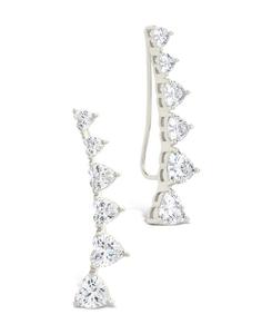 Серьги-гвоздики Jillian CZ Heart Crawler из стерлингового серебра Sterling Forever, Clear/Silver