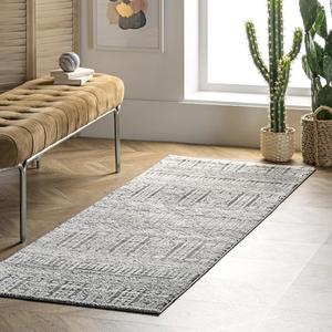 nuLOOM Mabe Geometric Aztec ковер-дорожка 92 x 244 см,, Ivory, прямоугольный