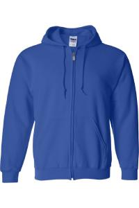 Толстовка унисекс для взрослых Gildan Heavy Blend с капюшоном и застежкой-молнией, цвет royal