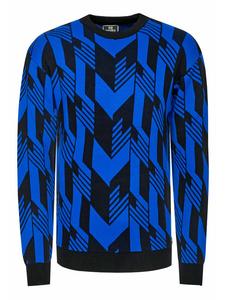 Контрастный тонкий вязаный свитер с круглым вырезом черного цвета / Sax Rusty Neal