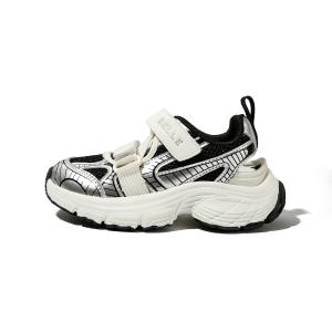 BELLE Детские повседневные кроссовки black silver rice kids'
