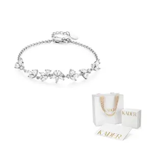 KADER Серебряный браслет S925 для женщин серебристо-белый, эксклюзивная подарочная упаковка Goddess Exclusive Festival Box
