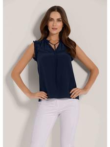 MADELEINE Топ без рукавов из чистого шелка, темно-синий