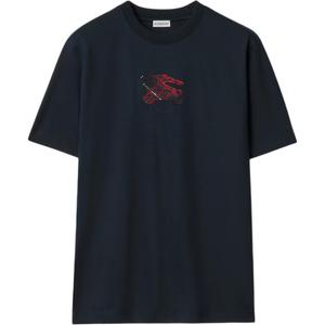 Футболка из хлопка с вышивкой Burberry, синий