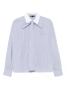 Полосатая рубашка с галстуком на воротнике Maje, синий