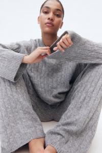 Брюки косой вязки H&M, серый