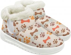 Зимние ботинки для женщин и мужчин, слипоны, снежные туфли, для походов и путешествий, для ходьбы босиком, с нескользящей резиновой подошвой, модный подарок Cugasmaru, Dog Bone