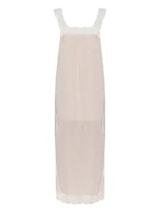 Платье миди Marlowe в горошек с кружевной отделкой Posse, кремовый