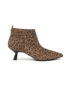 Замшевые ботильоны с леопардовым принтом Nerogiardini, коричневый