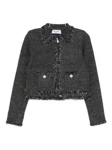 Пиджак с отделкой бахромой и украшениями Blugirl, серый