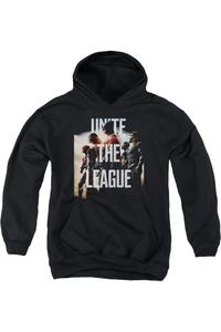 Толстовка с капюшоном "Лига справедливости: Рассвет" молодежная Gildan, черный