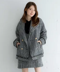 Твидовый жакет-кокон Noela, цвет Black