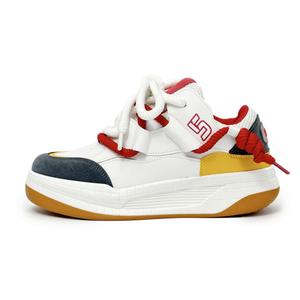 SLNU 3 Мужские скейтерские кроссовки лоу-топ красно-бело-желтые, цвет White Yellow