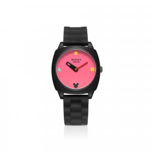 Disney Часы Mickey Series Quartz Movement Silicone Strap Watch Women's Watch Pink Watch Dial, Dark Plum Sauce[Brand White Box+Shopping Bag Included]