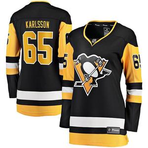 Женская футболка Fanatics Branded Erik Karlsson черная Pittsburgh Penguins Home Breakaway Unbranded
