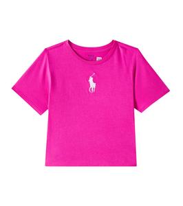 Вязаная хлопковая футболка Polo Ralph Lauren Kids, Belmont Pink W/C1750 White