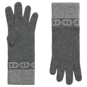 Кашемировые вязаные перчатки женские серые HERMES