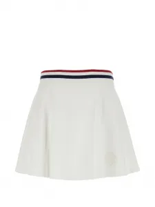 Мини-юбка А-силуэта с полосатой отделкой Brunello Cucinelli, белый