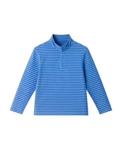 Синий полосатый свитер с застежкой-молнией на четверть длины для мальчиков/детей Andy & Evan