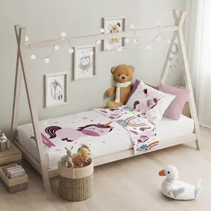 Детский комплект постельного белья с принтом единорога, 100х135 см + 40х60 см - Единорог texpot