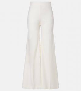 Брюки-клеш из чистой шерсти Nina Ricci, Cream