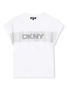 Футболка с кристаллами Dkny Kids, белый
