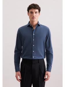 Фланелевая рубашка обычного размера темно-синего цвета Seidensticker