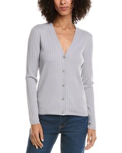 Свитер из шерстяной смеси в широкую резинку Theory Theory, серый