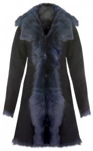 Женское пальто Toscana из овчины и замши - Rochester Infinity Leather, темно-синий