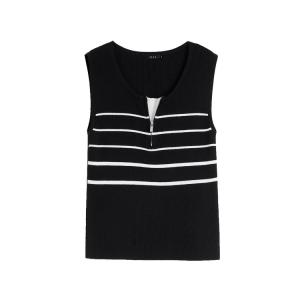 ELLE Топ-майка женская черная V-образный вырез умеренный Racerback