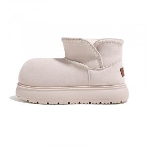 Утепленные снежные ботинки с термопрокладкой, усиленной подошвой и защитой от скольжения и истирания HUANQIU, бежевый