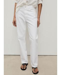 Женские прямые джинсы со средней посадкой MANGO, White