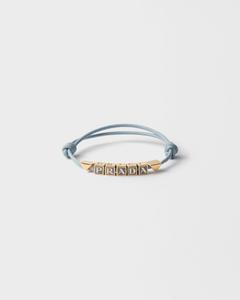 Браслет из кожи наппа Prada, астрально-синий