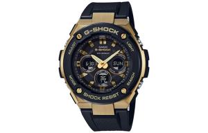 CASIO Часы Men G-STEEL Series Black Watch GST-S300G-1A9, Gold Black Watch Dial
