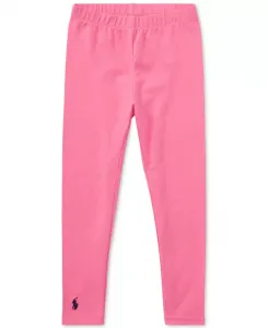 Детские легинсы с вышитым пони Stretch Cotton для девочек 2T-6X Polo Ralph Lauren, розовый