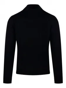 Шерстяной свитер с высоким воротником Roberto Collina, черный
