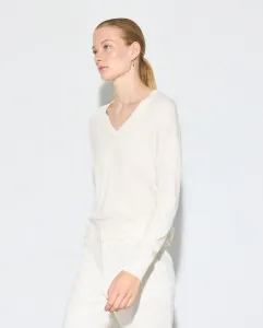 Женский джемпер с V-образным вырезом Woman El Corte Inglés, экрю